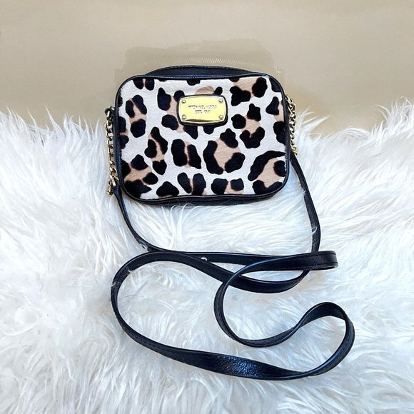 Michael Kors Handbags - Michael Kors Asia Ocelot Animal Print Calf Hair Crossbody Hand Shoulder Bag